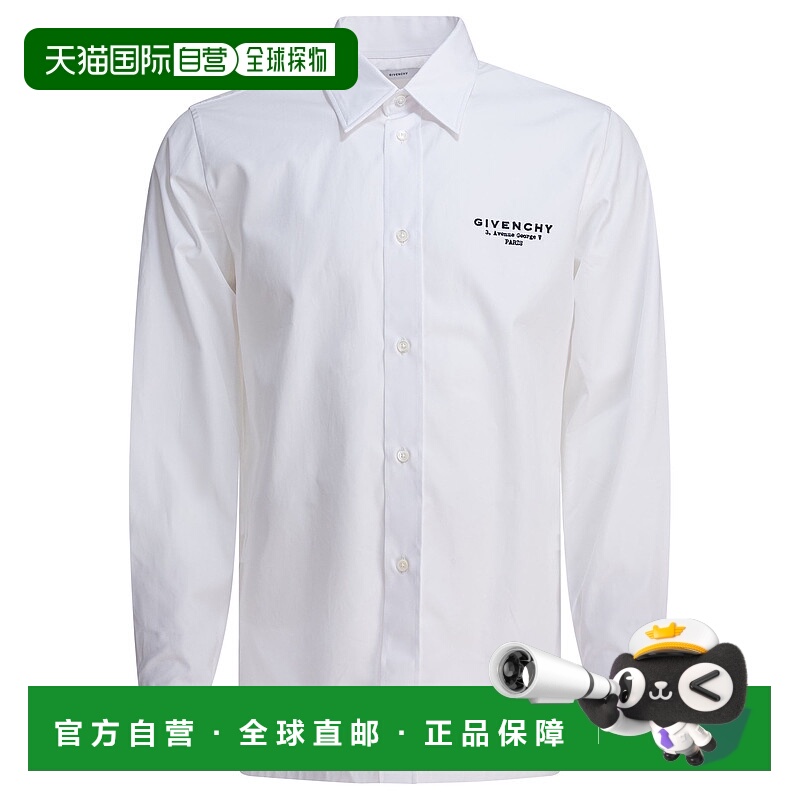 1h可退 GIVENCHY 男士衬衫 BM616M14M6100 AW2025 白色 长袖衬衫