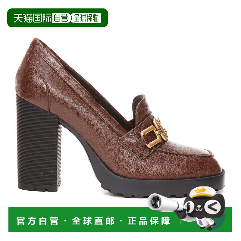 1h可退 HOGAN 女士高跟鞋 HXW6230EO50RXQS601 SS2023 棕色乐福鞋