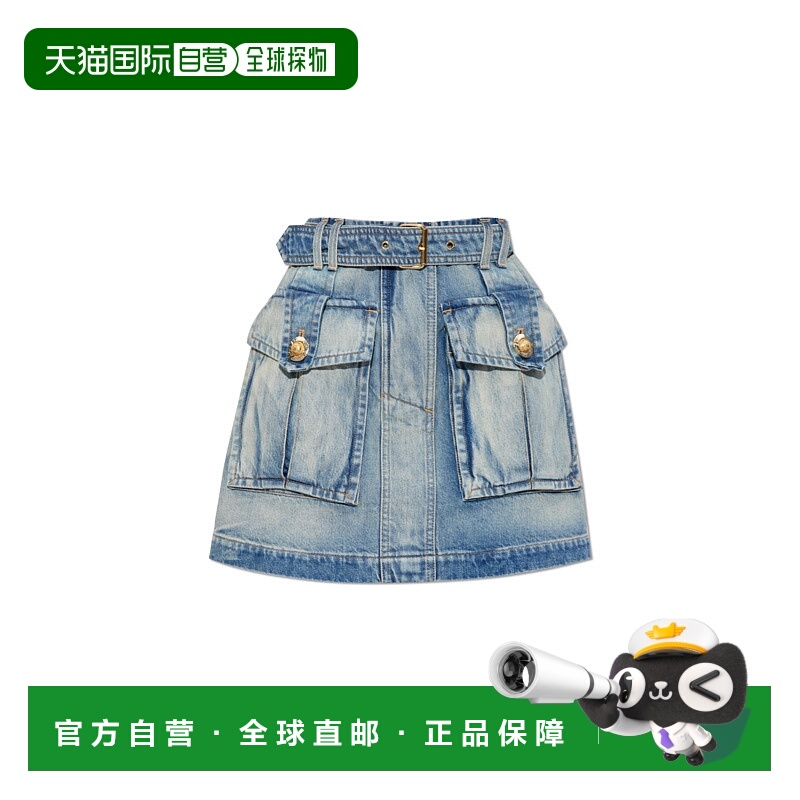 1h可退 BALMAIN 女士半身裙 FF1LBA88DF796FC AW2025 蓝色 Balmai