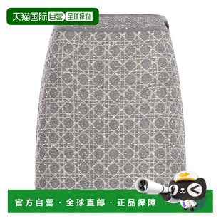 女 1h可退 格纹图案半身裙 Dior 544J03A7349包臀裙a字裙 奢淘