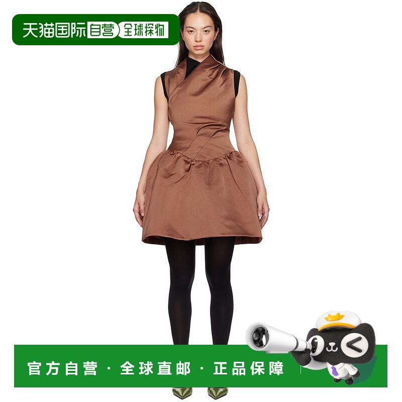 1h可退 潮奢 SHUSHU TONG 女士 橙色露背连衣裙 MWDDDR06HDH588