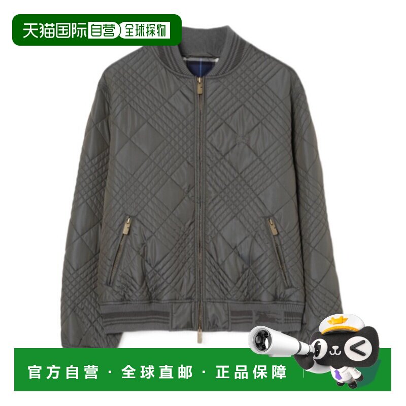 BURBERRY 男士夹克 81192001 SS2026 灰色 微格纹尼龙混纺飞行员