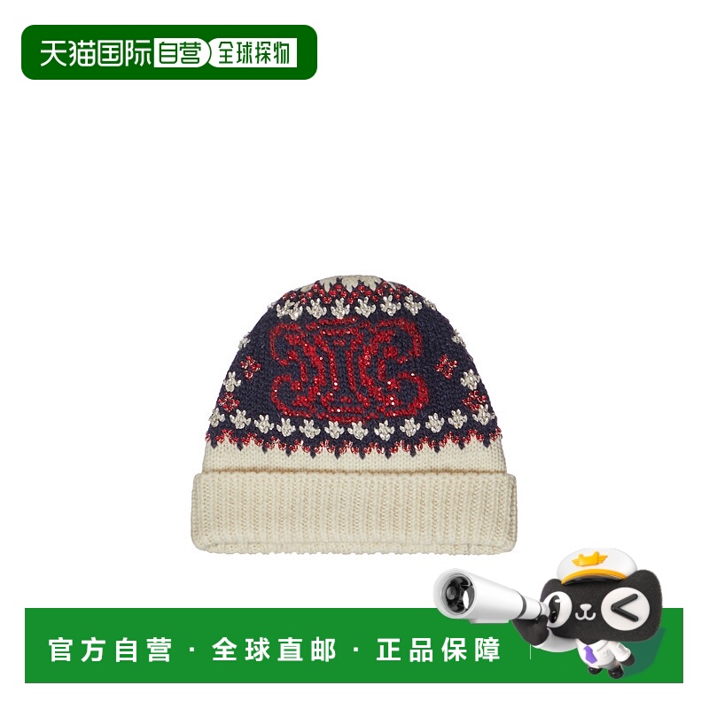 CELINE 女士帽子 2A71Z887Z01NZ AW2024 花色 罗纹针织帽子