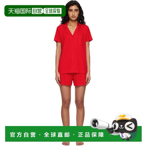 SKIMS 女士 红色 Soft Lounge Short Sleep 睡衣套装 APSET2519CH