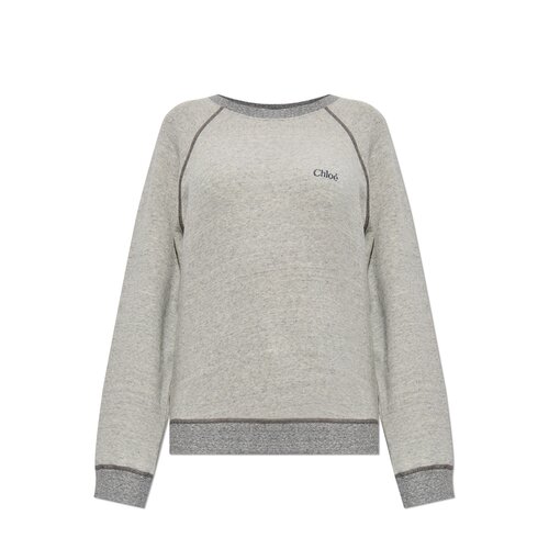CHLOÉ 女士针织衫 CH25AJH21179060 AW2025 灰色 棉质抓绒混纺徽