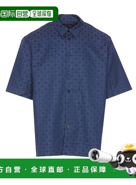 GIVENCHY 男士衬衫 BM612P5YCC063 SS2025 蓝色