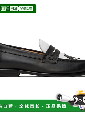 1h可退 潮奢 KidSuper 男士 黑色 & 白色 Patchwork Penny 乐福鞋