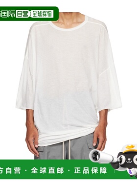 RICK OWENS 男士T恤 RU02E1283UC11 AW2025 白色 圆领T恤