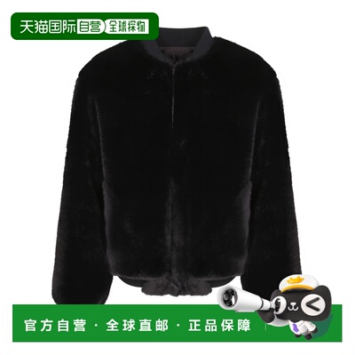 PRADA 女士夹克 PZV01512DHF0002 SS2026 黑色 Faux fur jacket.