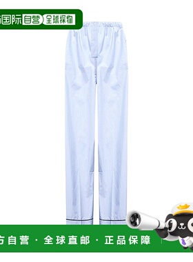 PRADA 女士休闲裤 P269IROOO16BVF0M10 SS2025 蓝色阔腿裤