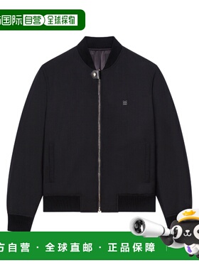 GIVENCHY 男士夹克 BM01581YE2001 SS2024 黑色 拉链初剪羊毛休闲