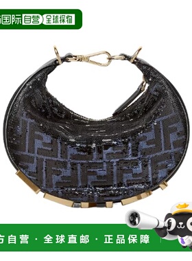 FENDI 女士手拿包 8BS081AVTAF1UK4 SS2026 黑色 MINI FENDIGRAPH