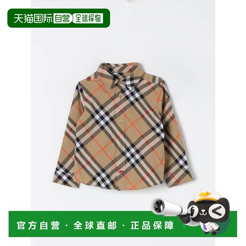 1h可退 BURBERRY 男童衬衫 8089804B9368 SS2025 浅棕色 Camicia