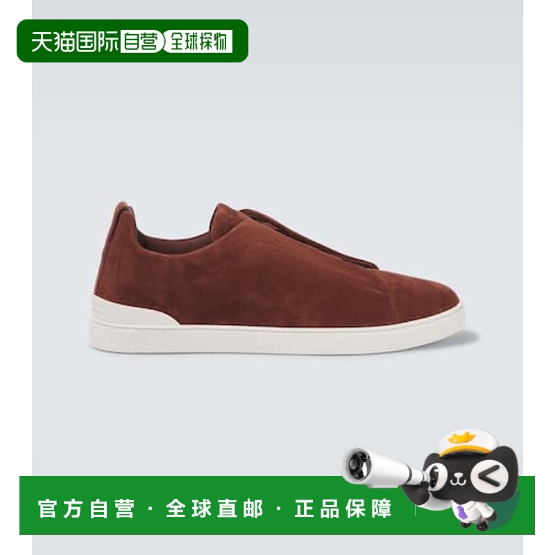1h可退 潮奢 zegna 杰尼亚 男士 三条带缝线低帮绒面革运动鞋
