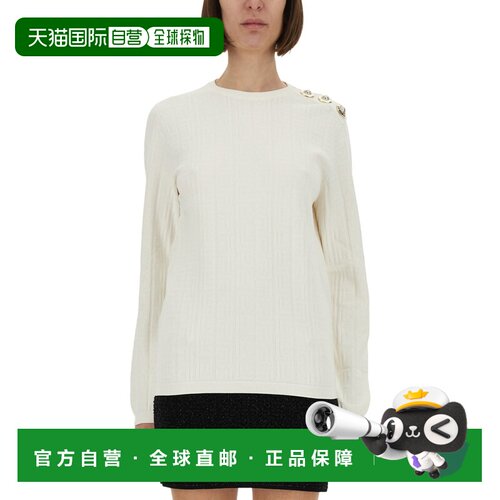 BALMAIN 女士针织衫 FF1KD090KI630KA AW2025 白色 Maxi Shoulder