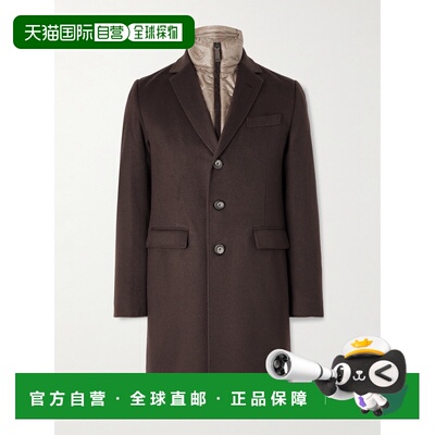 1h可退 潮奢 Herno 男士 绗缝尼龙装饰羊绒高端大衣 CA000212U381