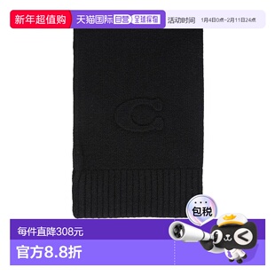 COACH 男士围巾 CCL86BLK AW2025 黑色 压花针织围巾蔻驰
