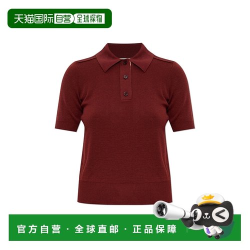 BURBERRY 女士POLO衫 8112167C3081BOX AW2025 酒红色女装针织衫