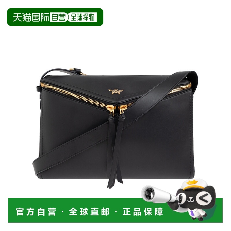 1h可退 MCM 女士单肩包 MWSFSAK01BK SS2025 黑色 拉链单肩包