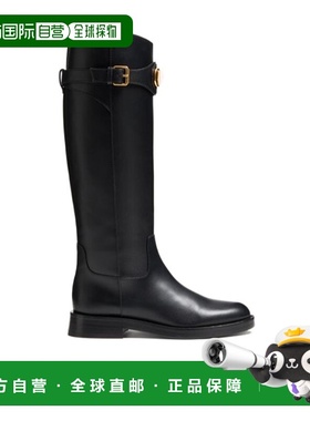 VALENTINO 女士靴子 WS0MT1DSH0NO AW2025 黑色 Vlogo长筒靴