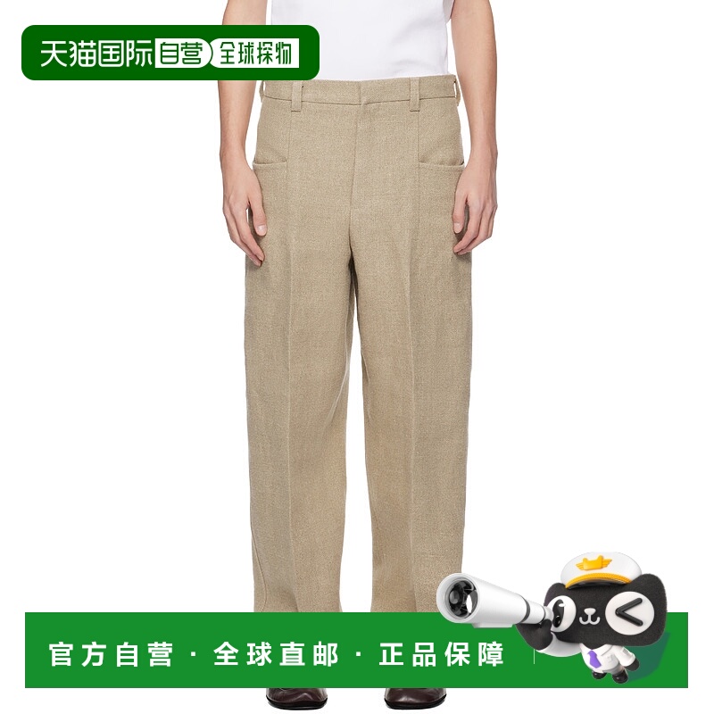 1h可退 潮奢 zegna 杰尼亚 男士 驼色 Flat Front 长裤 987122A97
