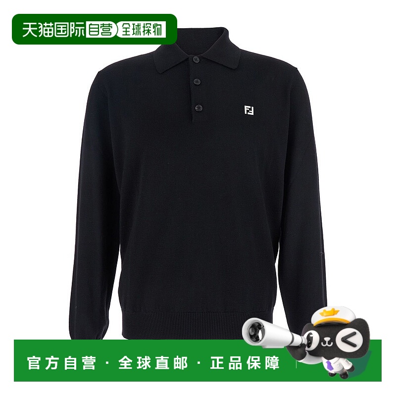 1h可退 潮奢 Fendi 芬迪 男士 FF 細部長袖針織 Polo 衫 FZC167AU