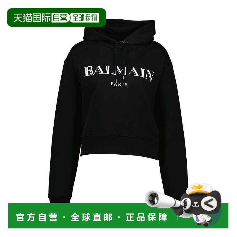 1h可退 BALMAIN 女士卫衣 FF2JR030BD28EAB AW2025 黑色 长袖卫衣