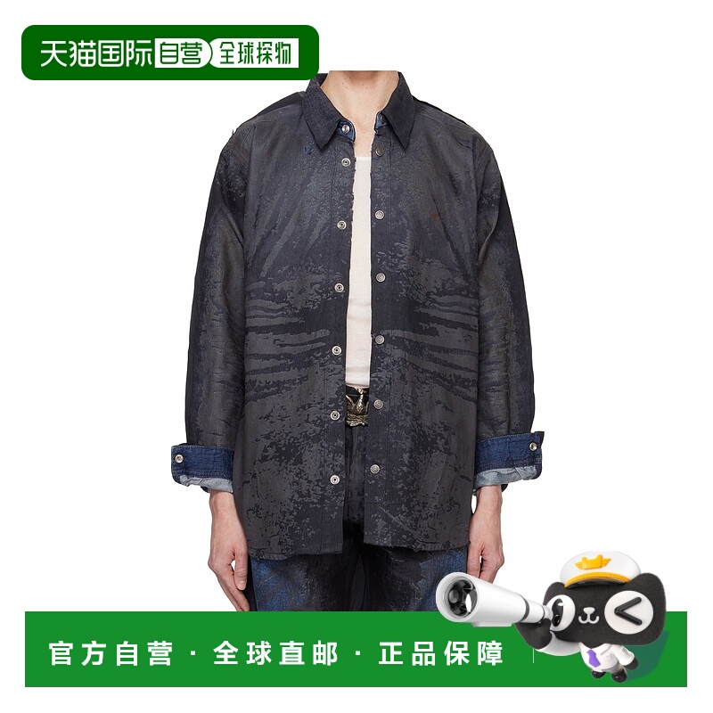 1h可退 DIESEL 男士衬衫 A14728068NL01 AW2024 黑色 D-Simply-S4