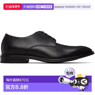 1h可退 潮奢 BOSS 波士 男士 黑色 Leather Stitching-Detail 德