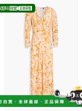 1h可退 潮奢 RIXO 女士 'Selma' 印花丝绸绉纱中长连衣裙 0100065