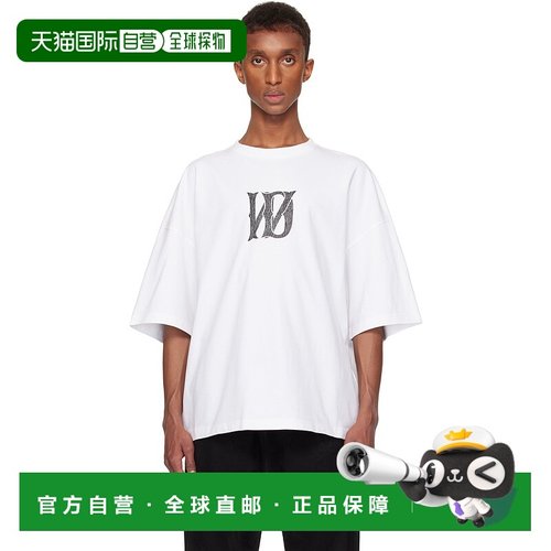 1h可退 潮奢 We11Done 男士 白色 Letter Logo Print T 恤 WDTT32