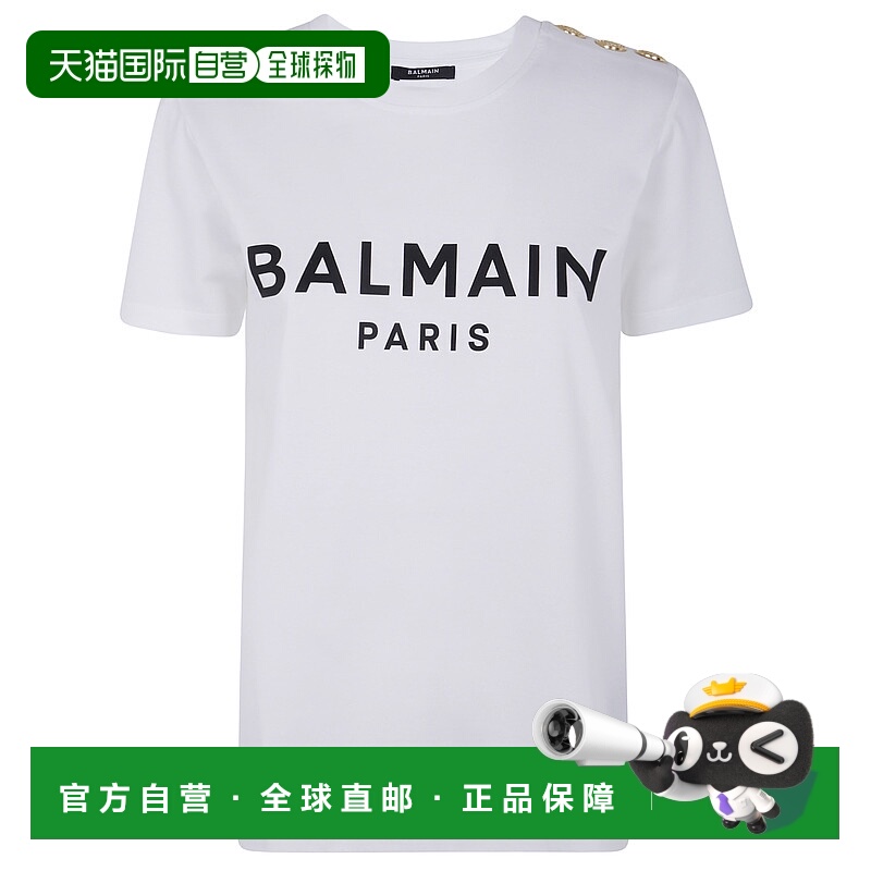 1h可退 BALMAIN 女士T恤 BF1EF005BB02097GAB AW2025 白色