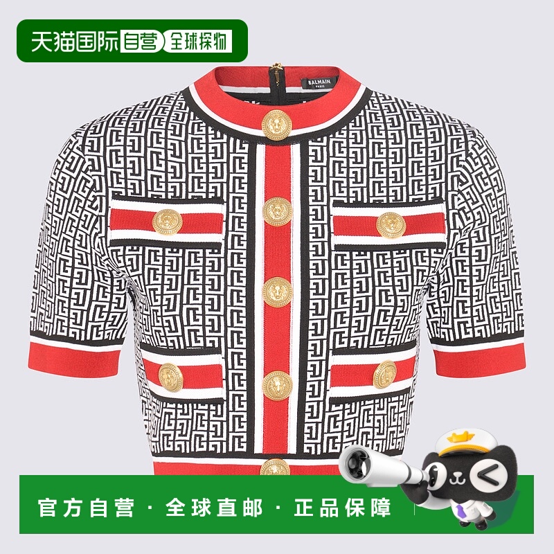 1h可退 BALMAIN 女士背心吊带 BF1AI115KE89EJC SS2024 黑色