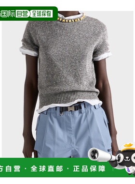 PRADA 女士针织衫 P24V2B18M6SOOOF0031 SS2026 灰色短袖