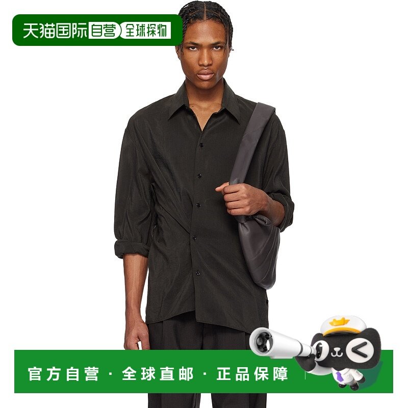 1h可退 潮奢 Lemaire 男士 棕色 Twisted 衬衫 SH1180LF1308
