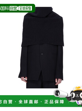 RICK OWENS 男士围巾 RR02E1491KWP09 AW2025 黑色围脖配饰