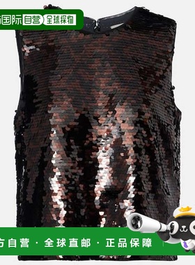 1h可退 潮奢 Staud 女士 珠片上衣 brown棕色 舒适时尚