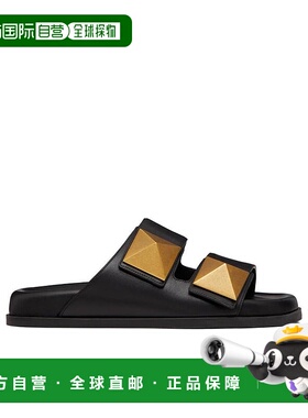 VALENTINO 女士凉鞋 XW0S0EK2KUM0NO AW2024 黑色 铆钉凉拖