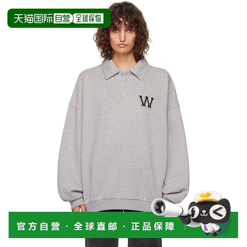 1h可退 潮奢 We11Done 男士 灰色 University Pearl Logo Collar