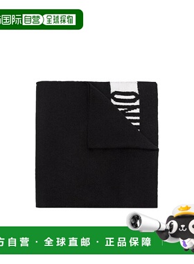 1h可退 MOSCHINO 女士围巾 30650M2637016 AW2021 黑色 嵌花针织