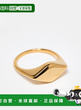 1h可退 潮奢 ASOS 女士 signet 防水不锈钢设计色调戒指(金色)