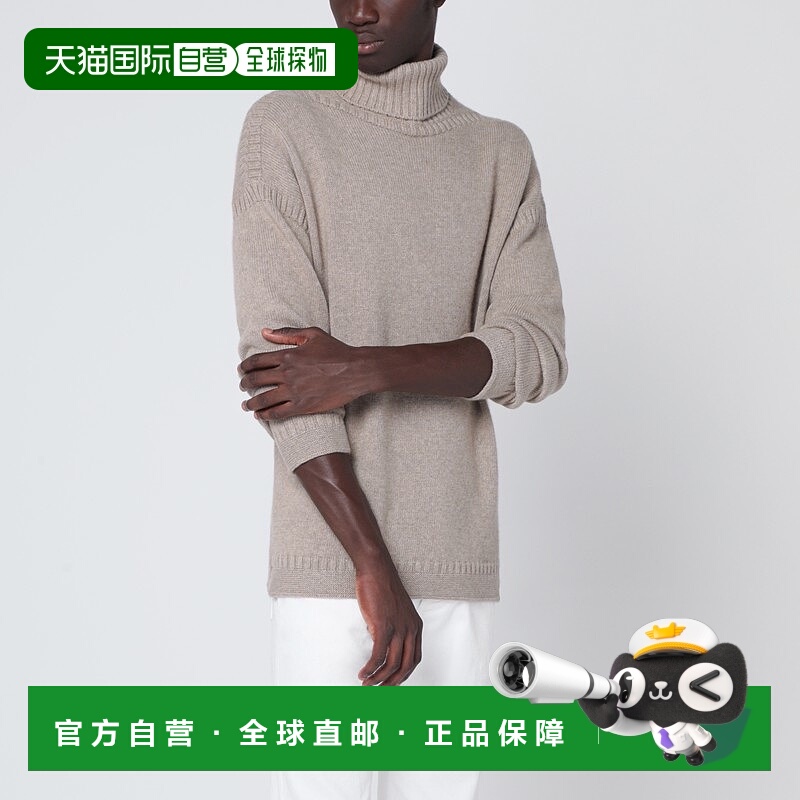 1h可退 潮奢 Loro Piana 诺悠翩雅 男士 Greige 羊绒高领毛衣 FAP
