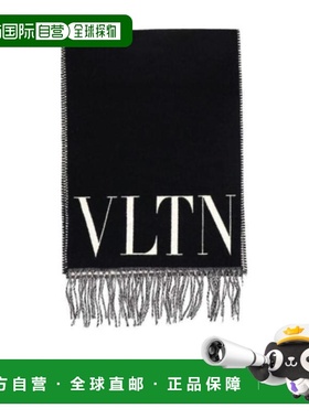 VALENTINO 男士围巾 WY0ER033PTX0NI SS2024 黑色 logo围巾
