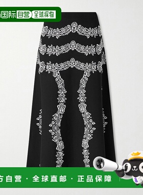 1h可退 潮奢 ULLA JOHNSON 女士 Valencia 花朵提花中长半身裙 PS