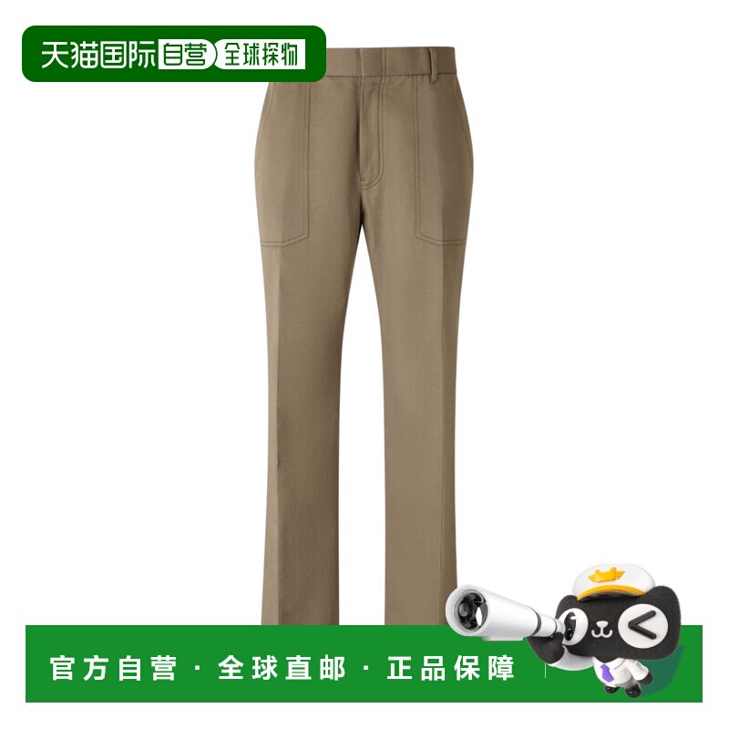 BRIONI 男士休闲裤 RPZ50LPA1063200 SS2026 棕色 腰带环休闲裤