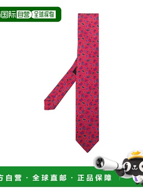 1h可退 ETRO 男士领带 1202651170600 SS2020 红色 印花丝绸领带