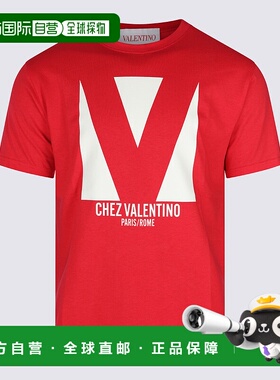 VALENTINO 男士T恤 6V3MG16PAQ9157 AW2025 红色上衣男装