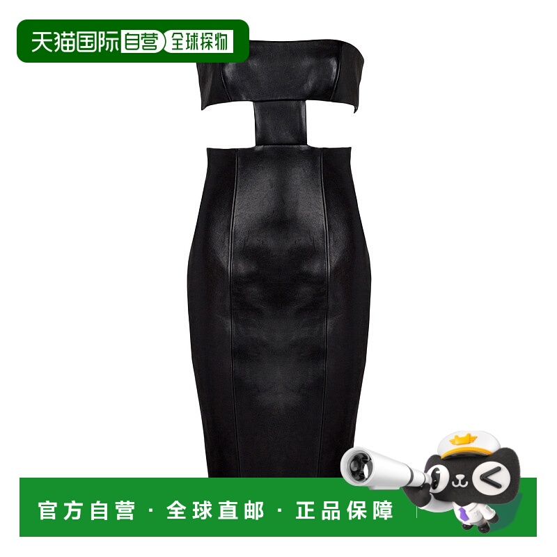 1h可退 BALMAIN 女士连衣裙 EF0RA005LC620PA SS2025 黑色 露肩连