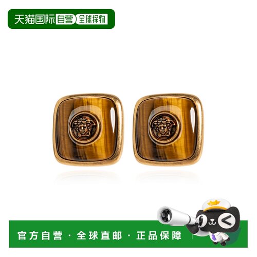 VERSACE 女士耳饰 10261321A179864JTI0 AW2026 棕色耳钉配饰