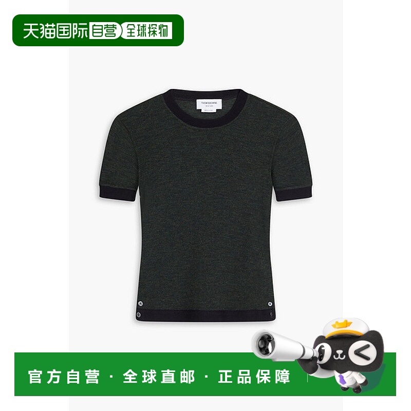 1h可退 潮奢 Thom Browne 汤姆 布朗 女士 羊毛针织T恤 FJS162AJ0